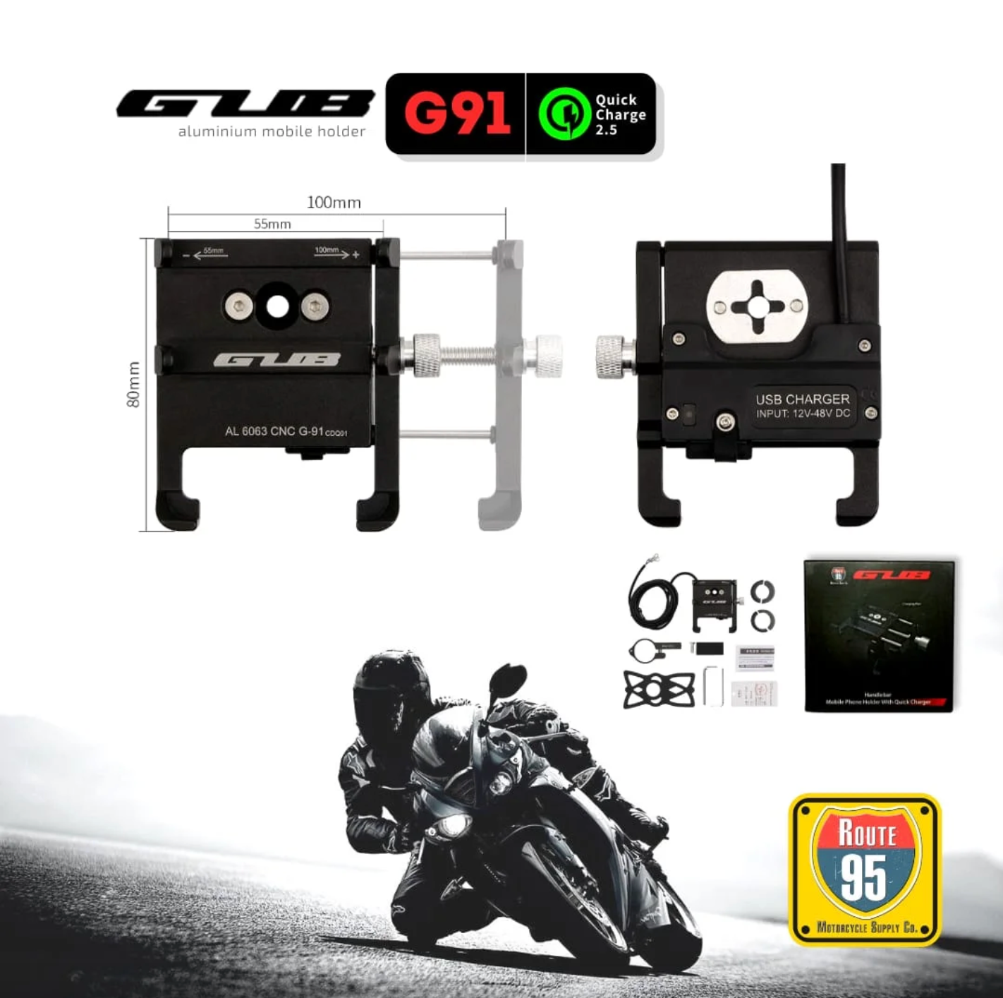 Route 95 GUB G91 Aluminium Holder